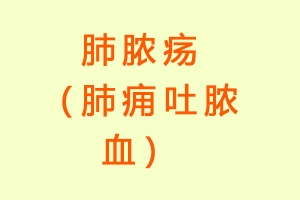 肺脓疡（肺痈吐脓血）