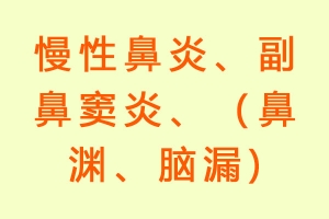 慢性鼻炎、副鼻窦炎、（鼻渊、脑漏)