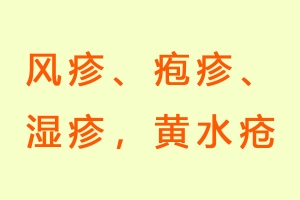 风疹、疱疹、湿疹，黄水疮